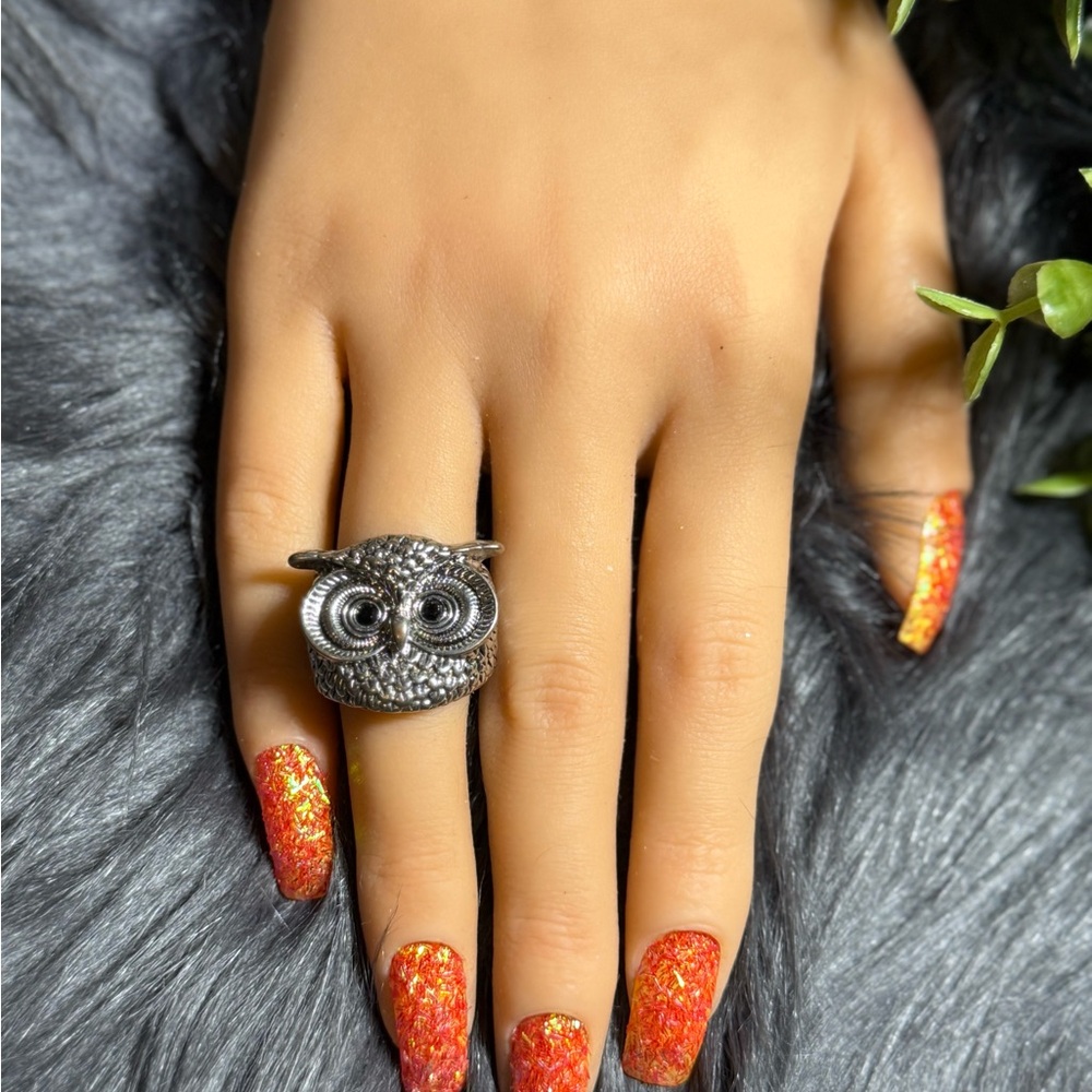 Silver Owl Statement Ring - Women Jewelry - Picture 4 of 5